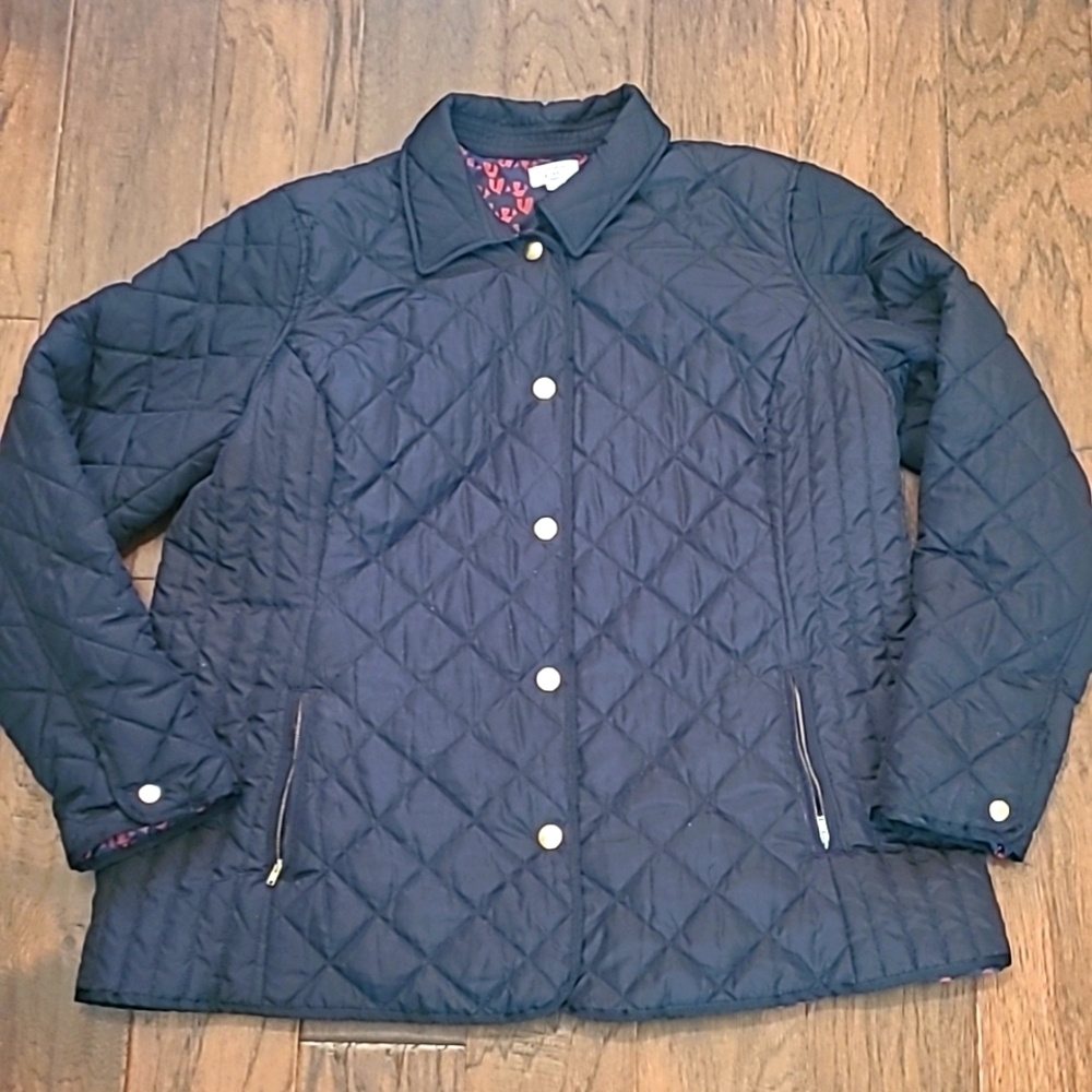 Crown & Ivy Women's Black Quilted Puffer Jacket Size 2x